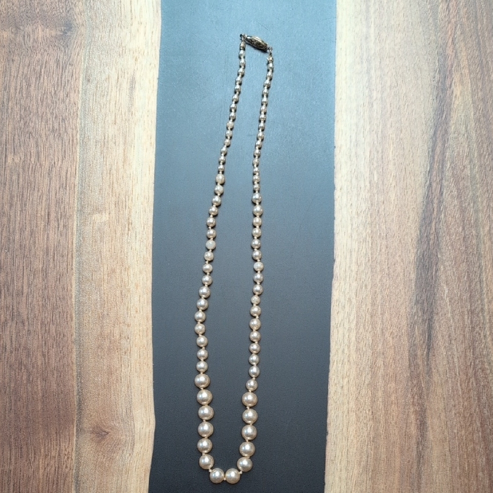 vintage Champagne Pearl Necklace
